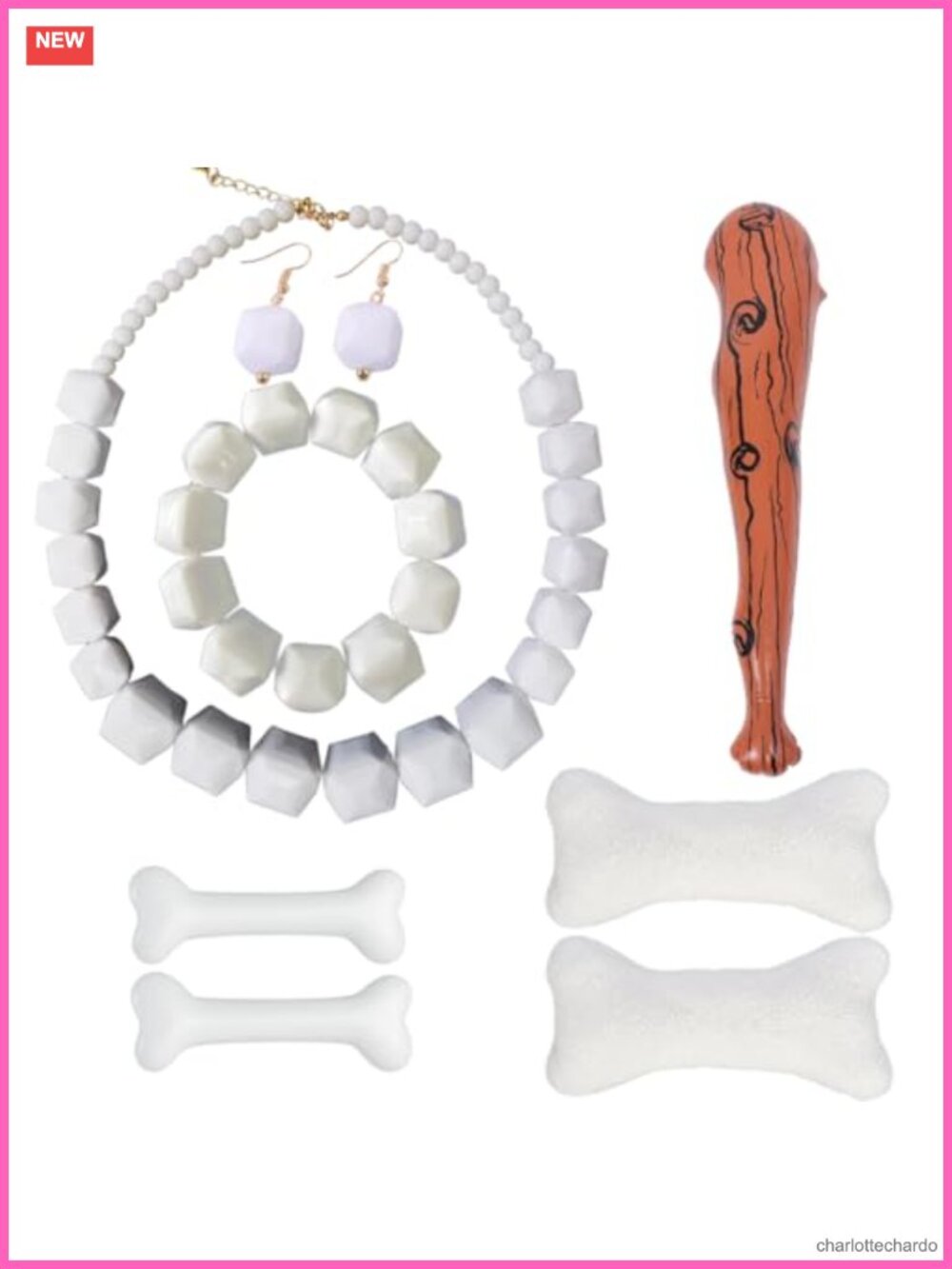 Women's Halloween Costume Accessory Set Acrylic Beaded Necklace Earrings